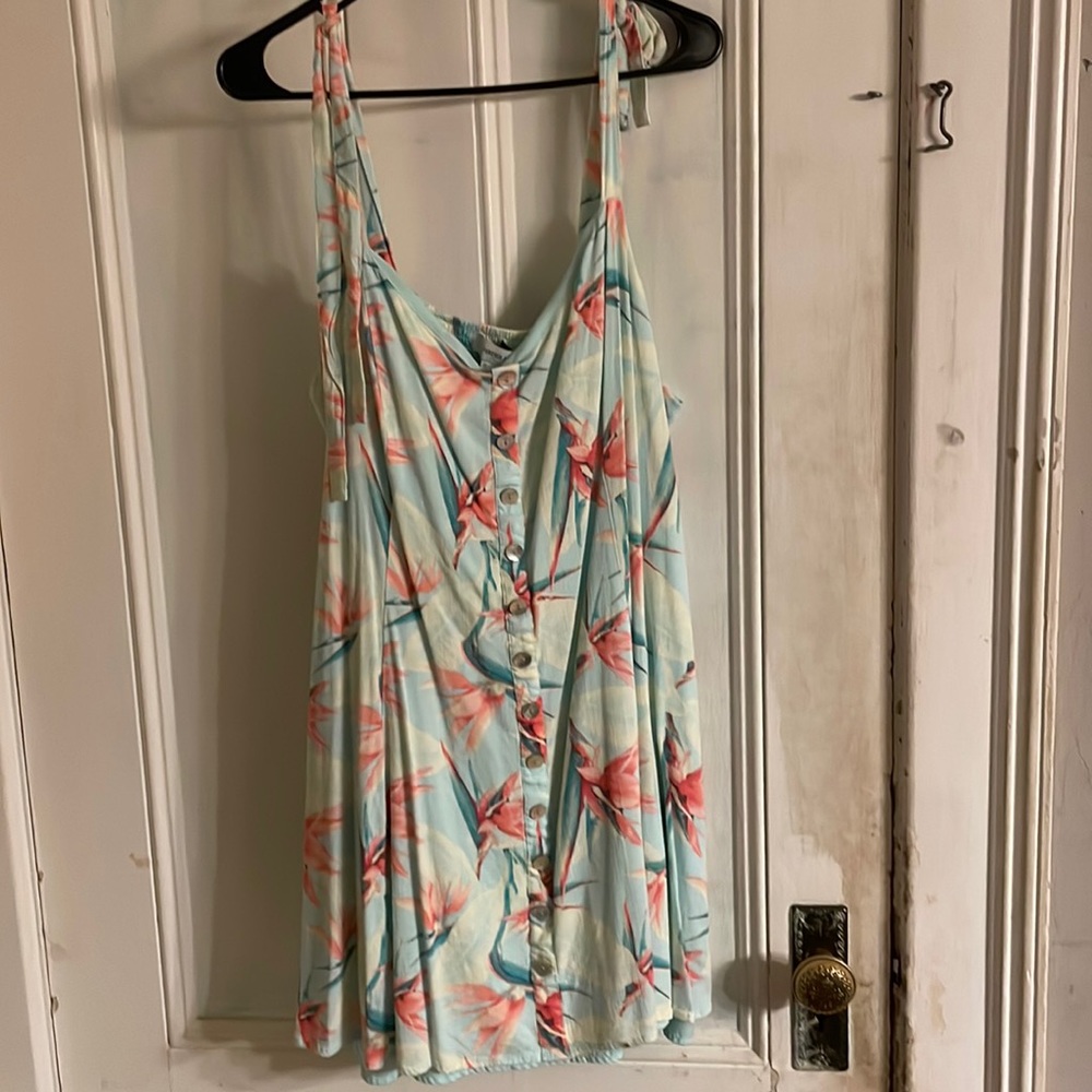 Forever 21 tie strap tropical floral sun dress